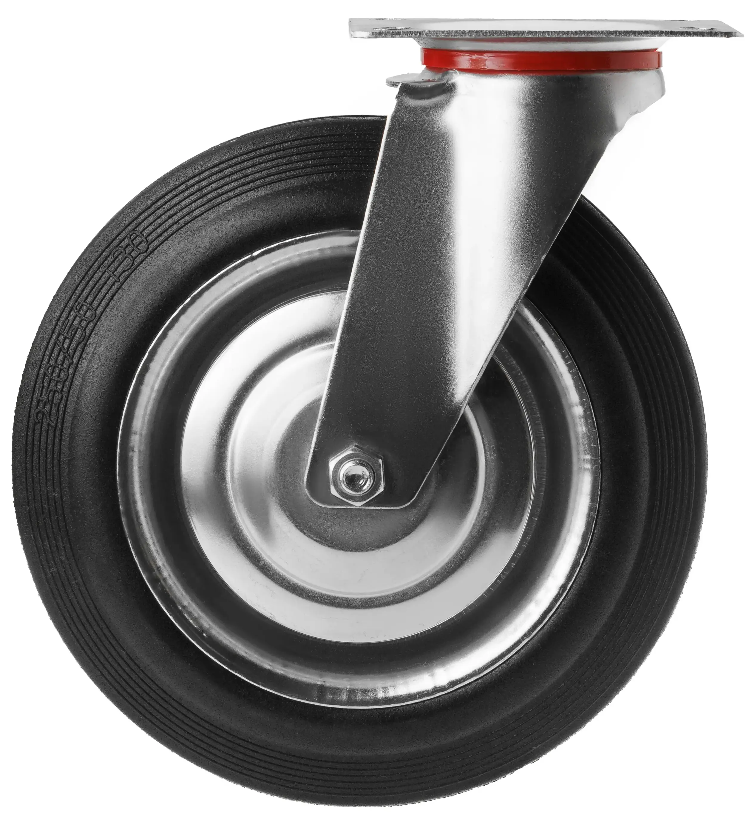 Промышленное колесо 250 мм (площадка, поворотное, черная резина, роликоподшипник) - SC 85